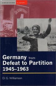 Cover of: Germany from defeat to partition, 1945-1963