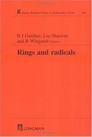 Cover of: Rings and Radicals (Research Notes in Mathematics Series)