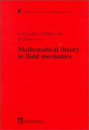 Cover of: Mathematical Theory in Fluid Mechanics (Pitman Research Notes in Mathematics)