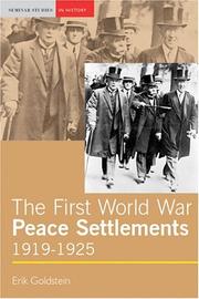 Cover of: The First World War Peace Settlements: From Versailles to Locarno, 1919-25