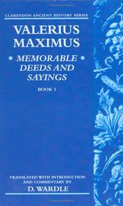 Cover of: Memorable deeds and sayings by Valerius Maximus