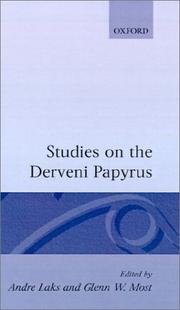 Cover of: Studies on the Derveni papyrus