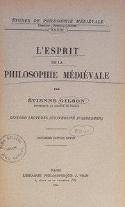 L' esprit de la philosophie médiévale by Étienne Gilson