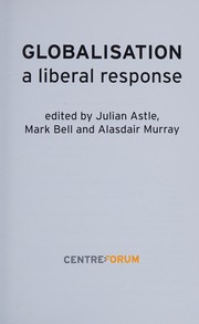 Cover of: Globalisation: a liberal response