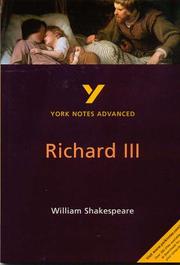 Cover of: York Notes Advanced on "Richard III" by William Shakespeare by Rebecca Warren