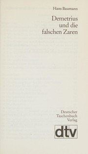 Cover of: Demetrius und die falschen Zaren