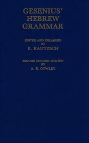 Cover of: Gesenius' Hebrew Grammar by H. F. W. Gesenius, J. Euting, M. Lidzbarski