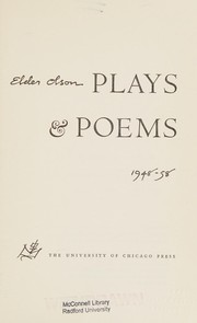 Cover of: Plays & poems, 1948-58.