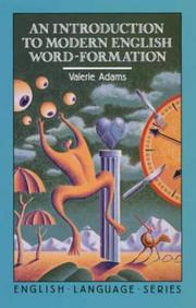 Cover of: An Introduction to Modern English Word Formation by Valerie Adams