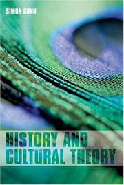Cover of: History and Cultural Theory by Simon Gunn