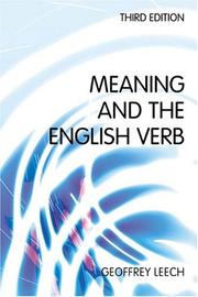 Cover of: Meaning and the English Verb (3rd Edition) by Geoffrey N. Leech