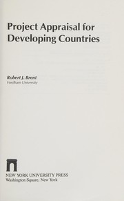 Cover of: Project appraisal for developing countries