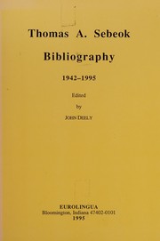 Cover of: Thomas A. Sebeok: bibliography, 1942-1995