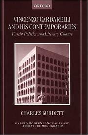 Cover of: Vincenzo Cardarelli and his contemporaries: fascist politics and literary culture
