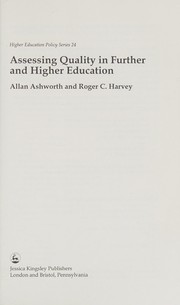Cover of: Assessing quality in further and higher education