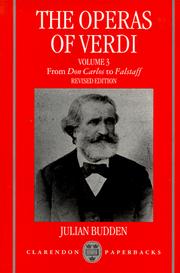 Cover of: The operas of Verdi by Julian Budden