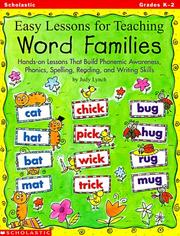 Cover of: Easy Lessons for Teaching Word Families (Grades K-2)