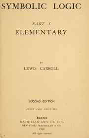 Cover of: Symbolic Logic by Lewis Carroll