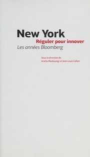 Cover of: New York, réguler pour innover: les années Bloomberg