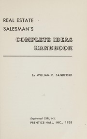Cover of: Real estate salesman's complete ideas handbook