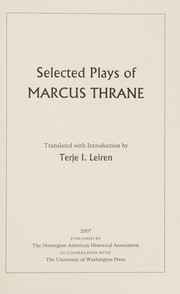 Cover of: Selected plays of Marcus Thrane