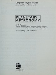 Cover of: Planetary Astronomy by E.J. Wenham