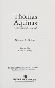 Cover of: Thomas Aquinas: an evangelical appraisal