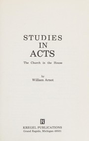 Cover of: Studies in Acts: the church in the house
