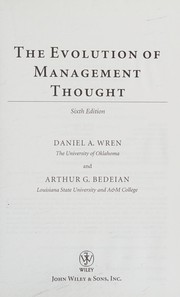 Cover of: The evolution of management thought by Daniel A. Wren