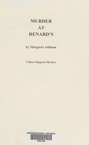 Cover of: Murder at Renard's