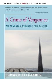 Cover of: A Crime of Vengeance by Edward Alexander