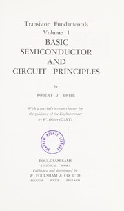 Cover of: Basic semiconductor and circuit principles by Robert J. Brite