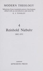 Cover of: Reinhold Niebuhr 1892-1971