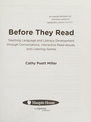 Before they read by Cathy Puett Miller