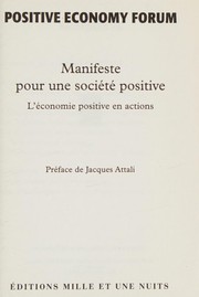 Manifeste pour une société positive by Positive economy forum