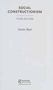 Cover of: Social Constructionism by Vivien Burr