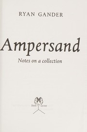 Cover of: Ampersand by Ryan Gander