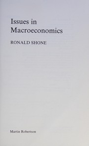 Cover of: Issues in macroeconomics