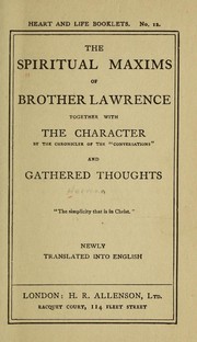 Cover of: The spiritual maxims of Brother Lawrence by Brother Lawrence of the Resurrection