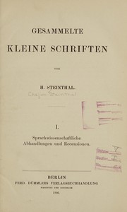 Cover of: Gesammelte kleine schriften by Steinthal, Heymann
