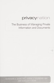 Cover of: Privacy Nation by Randolph Kahn, Daniel J. Goldstein, Barclay T. Blair