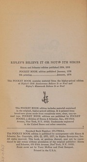 Cover of: Ripley's Believe It or Not by 