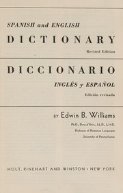 Cover of: Spanish and English dictionary. by Edwin Bucher Williams