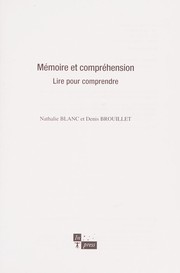 Mémoire et compréhension by Nathalie Blanc