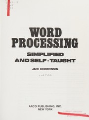 Cover of: Word processing, simplified and self-taught