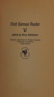 Cover of: First German reader by Harry Steinhauer