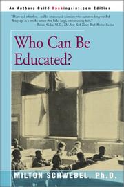 Who can be educated? cover