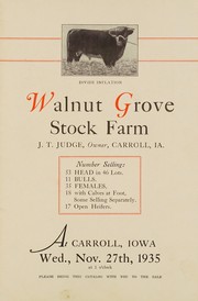 Walnut Grove Stock Farms, sale catalog of 53 head of Scotch shorthorn cattle by Walnut Grove Stock Farms