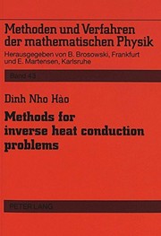 Cover of: Methods for inverse heat conduction problems