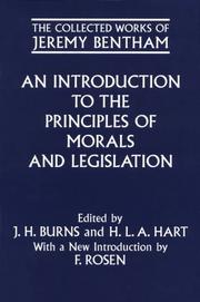 Cover of: An introduction to the principles of morals and legislation by Jeremy Bentham